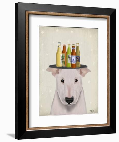 English Bull Terrier Beer Lover-Fab Funky-Framed Art Print