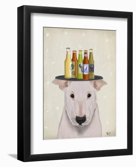 English Bull Terrier Beer Lover-Fab Funky-Framed Art Print