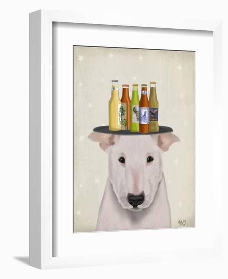 English Bull Terrier Beer Lover-Fab Funky-Framed Art Print