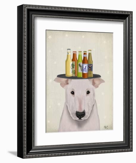 English Bull Terrier Beer Lover-Fab Funky-Framed Art Print