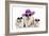 English Bulldog Adult and Puppies Wearing-null-Framed Photographic Print