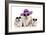 English Bulldog Adult and Puppies Wearing-null-Framed Photographic Print