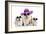 English Bulldog Adult and Puppies Wearing-null-Framed Photographic Print