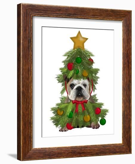 English Bulldog, Christmas Tree Costume-Fab Funky-Framed Art Print