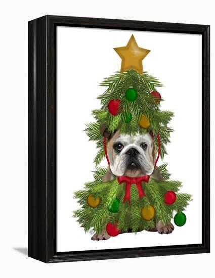 English Bulldog, Christmas Tree Costume-Fab Funky-Framed Stretched Canvas