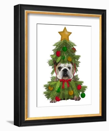 English Bulldog, Christmas Tree Costume-Fab Funky-Framed Art Print