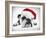 English Bulldog Lying in Studio Wearing a Christmas Hat-null-Framed Photographic Print