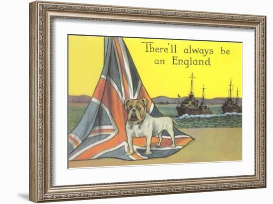 English Bulldog on Union Jack-null-Framed Art Print