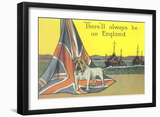 English Bulldog on Union Jack-null-Framed Art Print