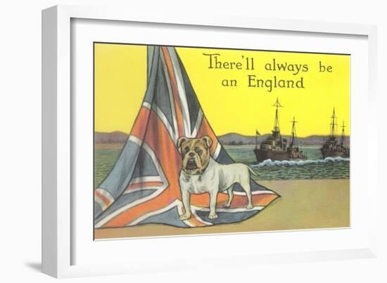 English Bulldog on Union Jack-null-Framed Art Print