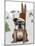 English Bulldog, Skiing-Fab Funky-Mounted Art Print