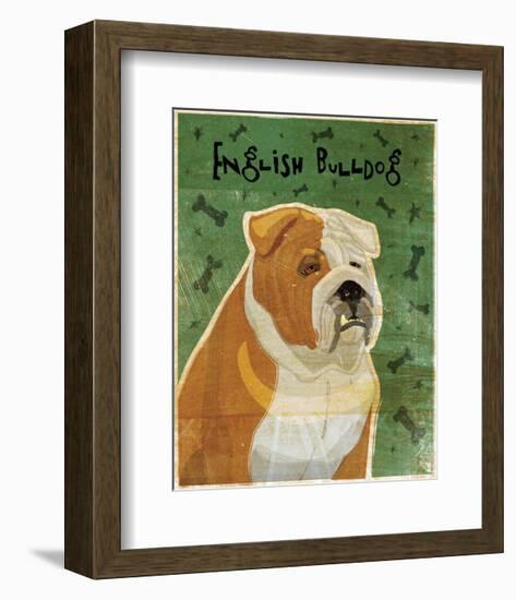 English Bulldog (tan and white)-John W^ Golden-Framed Art Print