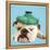 English Bulldog with Ice Pack-null-Framed Premier Image Canvas