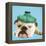 English Bulldog with Ice Pack-null-Framed Premier Image Canvas