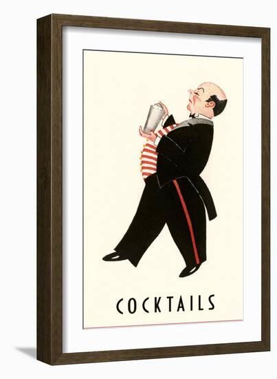 English Butler with Martini Shaker-null-Framed Premium Giclee Print