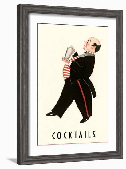 English Butler with Martini Shaker-null-Framed Art Print