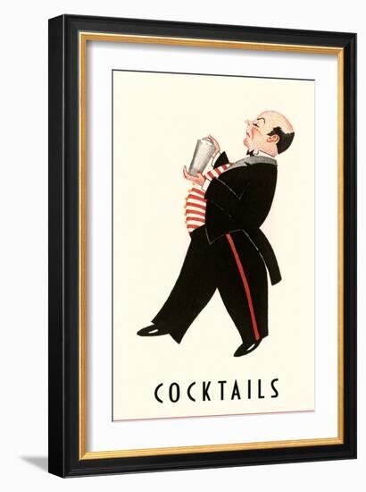 English Butler with Martini Shaker--Framed Art Print