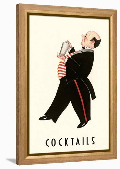 English Butler with Martini Shaker-null-Framed Stretched Canvas