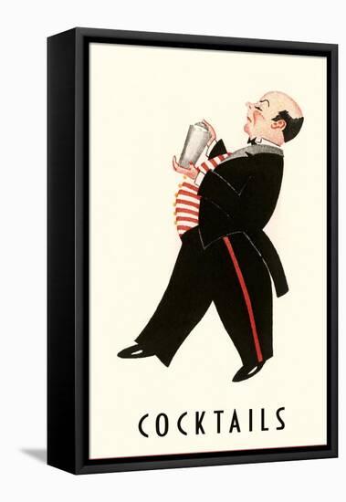 English Butler with Martini Shaker-null-Framed Stretched Canvas