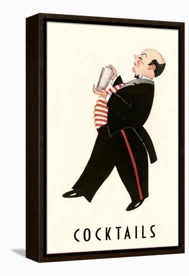 English Butler with Martini Shaker-null-Framed Stretched Canvas