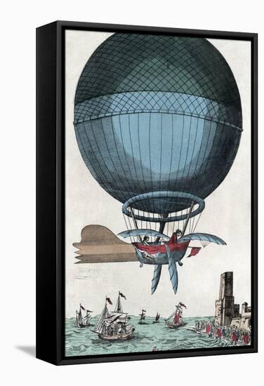 English Channel Balloon Crossing, 1785-Library of Congress-Framed Premier Image Canvas