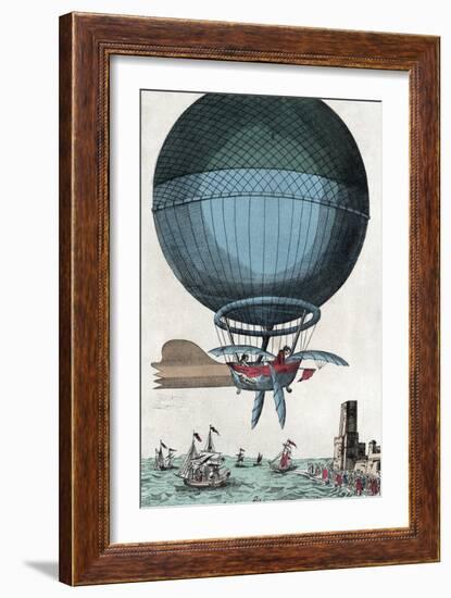 English Channel Balloon Crossing, 1785-Library of Congress-Framed Photographic Print