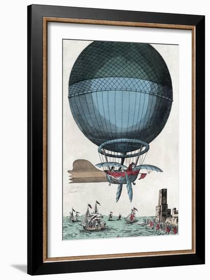 English Channel Balloon Crossing, 1785-Library of Congress-Framed Photographic Print