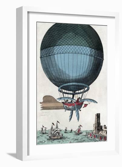 English Channel Balloon Crossing, 1785-Library of Congress-Framed Photographic Print