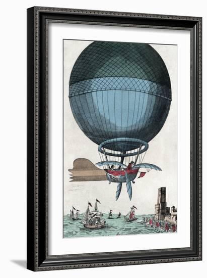 English Channel Balloon Crossing, 1785-Library of Congress-Framed Photographic Print