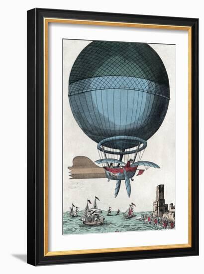 English Channel Balloon Crossing, 1785-Library of Congress-Framed Photographic Print