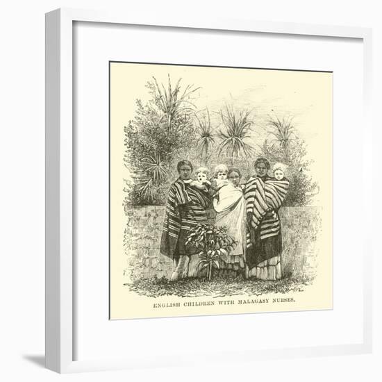 English Children with Malagasy Nurses-null-Framed Giclee Print