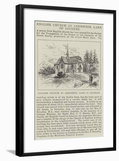 English Church at Axenstein, Lake of Lucerne-null-Framed Giclee Print