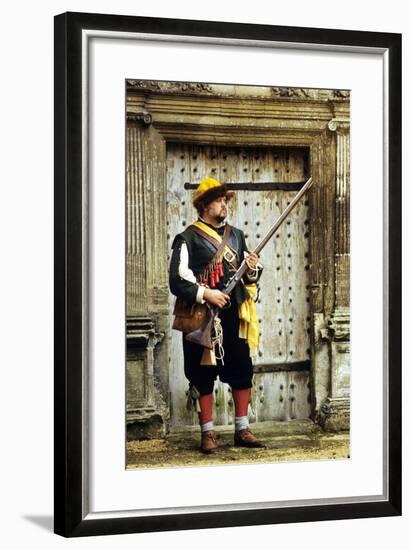 English Civil War Musketeer, Re-Enactment-null-Framed Giclee Print