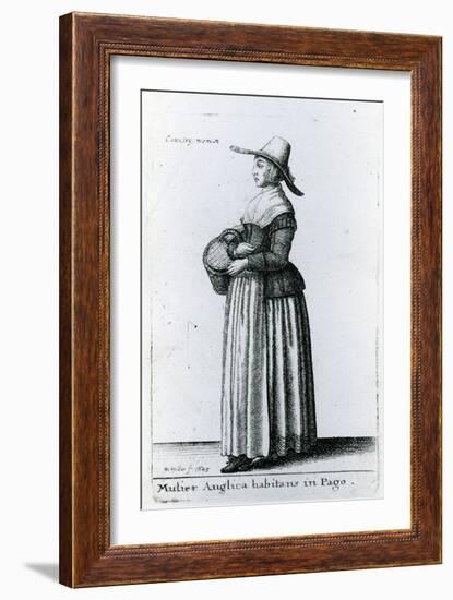 English Country Woman, 1643 (Etching)-Wenceslaus Hollar-Framed Giclee Print