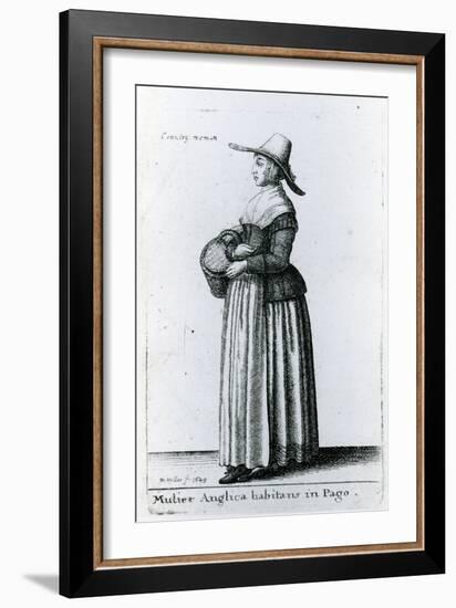 English Country Woman, 1643 (Etching)-Wenceslaus Hollar-Framed Giclee Print