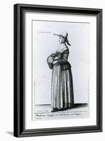 English Country Woman, 1643 (Etching)-Wenceslaus Hollar-Framed Giclee Print