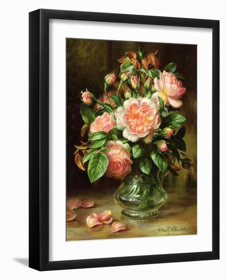 English Elegance Roses in a Glass-Albert Williams-Framed Giclee Print