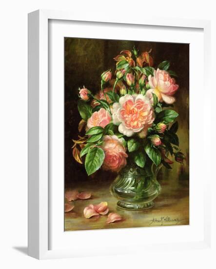 English Elegance Roses in a Glass-Albert Williams-Framed Giclee Print