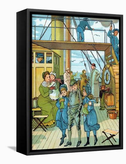 English Family Travelling to France, 1886-null-Framed Premier Image Canvas