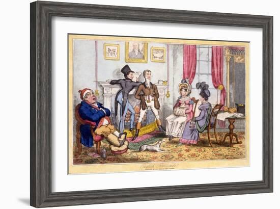 English Fireside, Pub. J. Lepetit, Dublin, C.1820-null-Framed Giclee Print