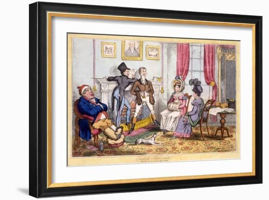 English Fireside, Pub. J. Lepetit, Dublin, C.1820-null-Framed Giclee Print