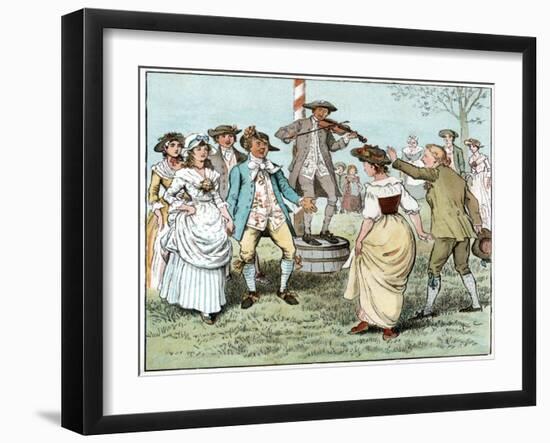 English folk dancing 18th-Randolph Caldecott-Framed Giclee Print