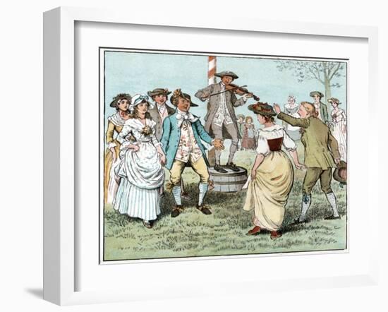 English folk dancing 18th-Randolph Caldecott-Framed Giclee Print