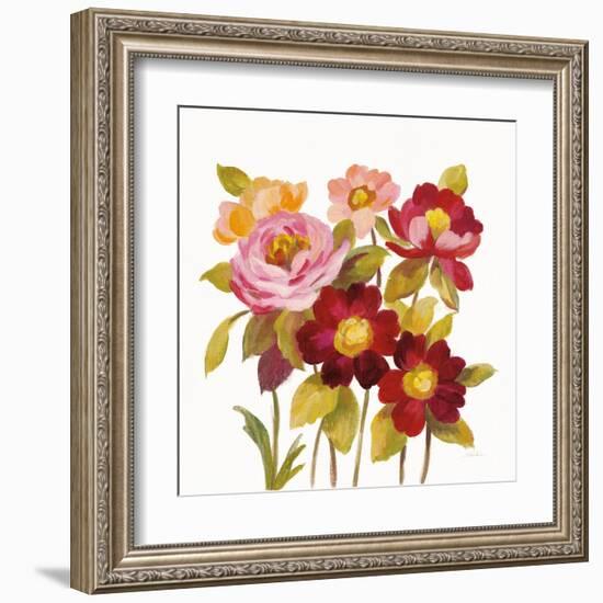 English Garden IV on White-Silvia Vassileva-Framed Art Print