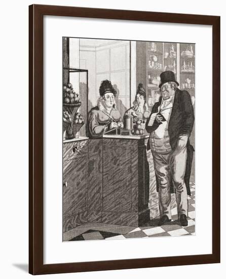 English Gentleman Paying the Bill in a Parisian Restaurant-null-Framed Giclee Print