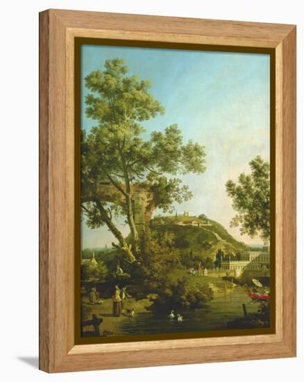 English Landscape Capriccio with a Palace, 1754-Canaletto-Framed Premier Image Canvas