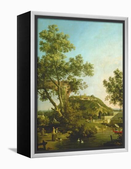 English Landscape Capriccio with a Palace, 1754-Canaletto-Framed Premier Image Canvas