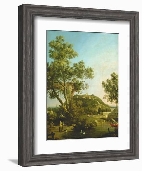 English Landscape Capriccio with a Palace, 1754-Canaletto-Framed Giclee Print