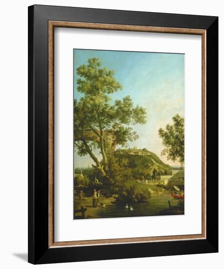 English Landscape Capriccio with a Palace, 1754-Canaletto-Framed Giclee Print