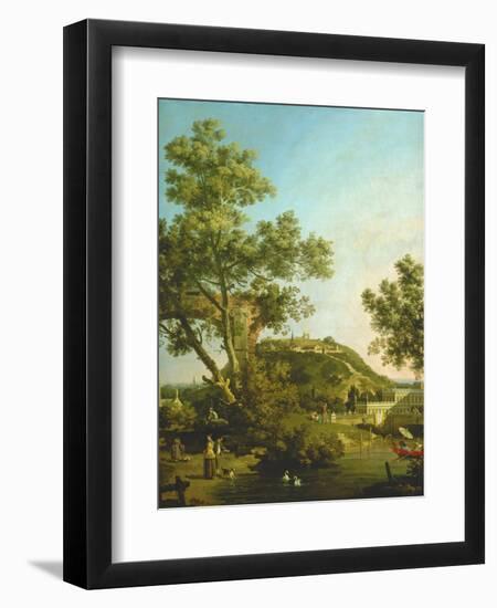 English Landscape Capriccio with a Palace, 1754-Canaletto-Framed Giclee Print